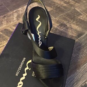 Nina Strappy Black Heels